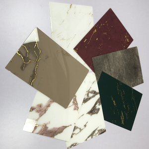 Gouden marmerpatroon acryl laminaat paneel PMMA plaat kunststof voor keukenbladen, marmeren wastafels, aanrechtbladen en tafels - Product Image 3