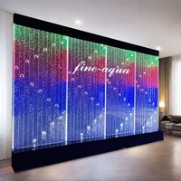 Fontaine d'eau de restaurant moderne de luxe personnalisée, panneau mural à bulles LED en acrylique, écran mobile et séparateur de pièce
