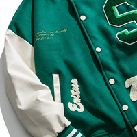 Veste de baseball varsity pour homme avec logo personnalisé en spray arc-en-ciel, fabricant de vêtements de rue d'hiver, veste varsity avec patch brodé