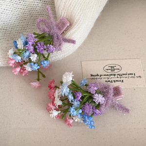 Pinzas para el Cabello con Ramilletes <span class=keywords><strong>de</strong></span> Flores Estilo Campestre para Niña, Dulces Lazos Laterales con Pequeñas Flores - Product Image 2