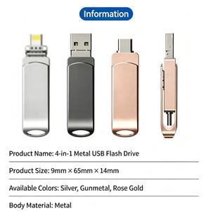 Clé USB 4 en 1 32 Go 64 Go 128 Go 256 Go 512 Go OTG USB 3.0 Type C - Product Image 5