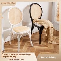 Chaises de salle à manger en bois ancien empilables élégantes et modernes, en osier, pour événements de mariage, avec dossier en rotin incurvé pour les banquets de mariage