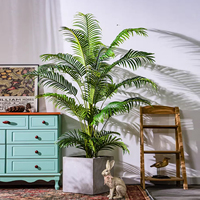 Plante artificielle réaliste en pot vert décoratif d'intérieur, palmier à queue de poisson, petit bonsaï