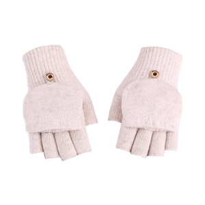 Nuevos Guantes de Lana <span class=keywords><strong>100</strong></span>% Tejidos con Diseño Jacquard a Rayas para Ciclismo de Invierno, Uso Diario, Cálidos, Tipo Concha, Medios Dedos - Product Image 1