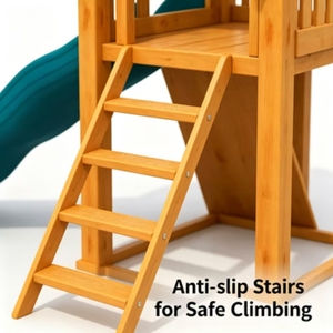 Usine chinoise Personnaliser la conception Équipement de terrain de jeu <span class=keywords><strong>en</strong></span> <span class=keywords><strong>bois</strong></span> <span class=keywords><strong>Toboggan</strong></span> extérieur et balançoire - Product Image 3