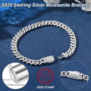 Cadena Cubana de Moissanita, Collar Cubano Miami, Chapado en Oro de 18k, Plata de Ley, Cadena de Moissanita con Incrustaciones de Diamantes - Product Image 3