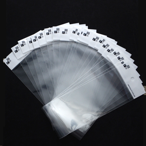 Hoyo rõ ràng <span class=keywords><strong>Poly</strong></span> Túi thẻ trắng treo tiêu đề tự dính con dấu <span class=keywords><strong>Bopp</strong></span> nhựa OPP Túi lỗ cho đồ trang sức bao bì cho Bông tai - Product Image 4