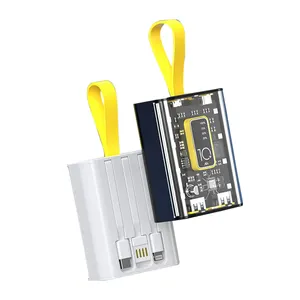 Nieuwe Mini Transparant 10W Snel Opladen Power Banks Kunnen Worden Aangepast Logo 20000 Ma Mobiele Kracht Voor Relatiegeschenken