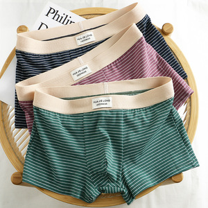 YIHONG Ff4370 Set di 3 Slip da <span class=keywords><strong>Uomo</strong></span> in Cotone, Comodi e Traspiranti, <span class=keywords><strong>Mutande</strong></span> a Righe, Set di Biancheria Intima Maschile - Product Image 5