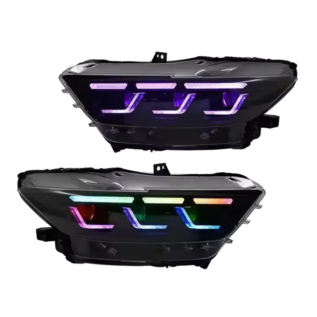 Wholesale Auto-Y RGB LED Headlights 12V New Mustang 2015-2017 Triple Eyes 6500K Color Temperature 6000 Lumens 36W