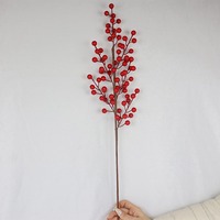 Branchelettes artificielles de baies rouges en plastique pour sapin de Noël et décoration intérieure – Vente directe usine