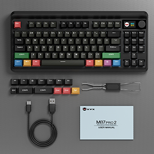 XVX M87 Proキーボード三モードスマートディスプレイRGBバックライトワイヤレス/タイプCメカニカル87キープログラム可能キー (ゲーム/PC/ラップトップ) - Product Image 5