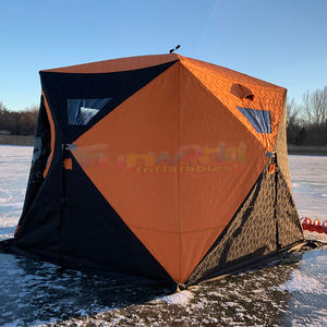 Tente de pêche sur glace d'hiver, abri thermique isolé, camping en plein air, sauna pop-up en forme de cube, fabriqué en tissu Oxford - Product Image 1