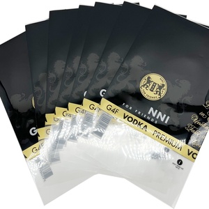 Custom Printing Metal Gold Shrink Sleeve <strong>Label</strong> PET Heat Shrink Wrap <strong>Label</strong> for <strong>Vodka</strong> Wine Cocktail Bottle - Product Image 4