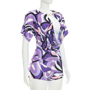 Novedades 2026 Ropa de Mujer <span class=keywords><strong>Boutique</strong></span> de Moda Conjunto de Shorts Sexys Estampados - Product Image 4