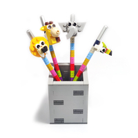 Accessoires de papeterie Offres Spéciales drôle bricolage puzzles blocs briques ensemble animal mignon en plastique promotionnel crayon Topper pour les enfants