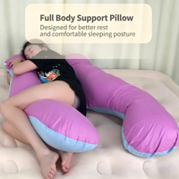 Vente flash - Oreiller de maternité en forme de U en tissu peluche doux, écologique, sans formaldéhyde, pour dormir sur le côté