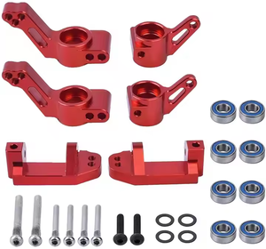 NTFHOBBY Bloc de roulettes avant et blocs de direction en alliage d'aluminium et porte-essieux arrière Wto Roulements à billes pour <span class=keywords><strong>Traxxas</strong></span> 2WD Slash - Product Image 5