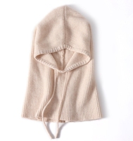 Nouveau gros épaissi laine tricotée cagoule chapeaux cordon chaud hiver écharpe cou chapeau