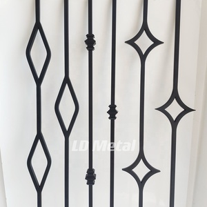 Tốt nhất bán Matte Đen 1/2 "* 44" Hollow SQ Sao sắt cầu thang balusters kim cương kim loại cọc <span class=keywords><strong>Knuckle</strong></span> lan can sắt balusters - Product Image 2