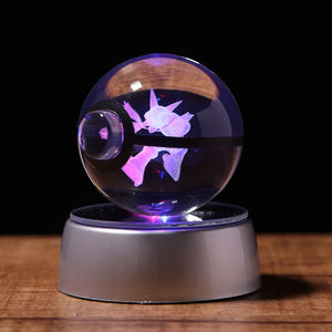 50mm 80mm नई डिजाइन क्रिस्टल k9 <span class=keywords><strong>Alakazam</strong></span> गेंद के लिए प्रकाश आधार के साथ बच्चों के उपहार - Product Image 4