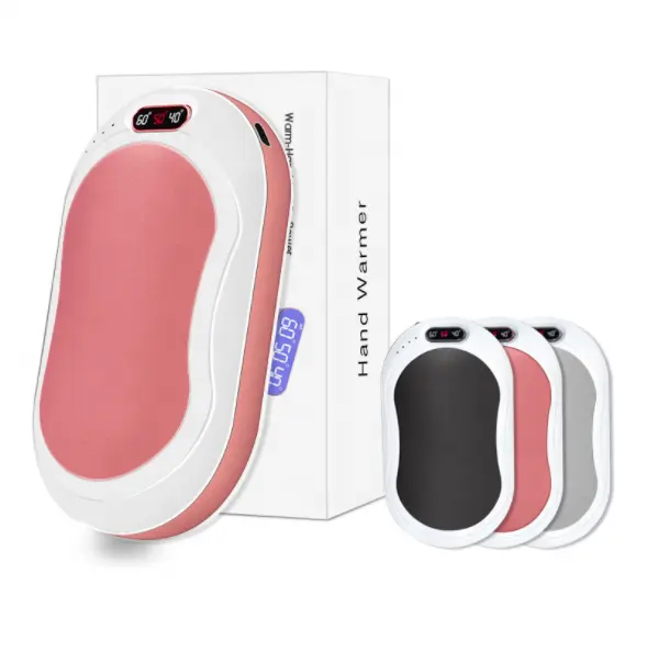 Nieuwe Kerstcadeau Temperatuur Display Usb Vibratie Massage Zaklamp Opladen Hand Warm Baby Power Bank Voor Iphone 12