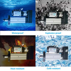 Cylindre <span class=keywords><strong>électrique</strong></span> à vis à billes en alliage d'aluminium à double guidage avec montage sur bride, servomoteur et roulement, indice de protection IP65 <span class=keywords><strong>pour</strong></span> le contrôle de vannes et de portes - Product Image 3