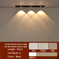 Lampu Kabinet LED Tiga Warna Dimmy Daya Tarik Magnetik Mudah Dipasang Hitam Putih Rumah Tangga Komersial 5V Dapur Kamar Mandi