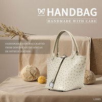 Importé sud-africain peaux d'autruche Designers sacs pour femmes en cuir logo personnalisé sacs à main de luxe en gros