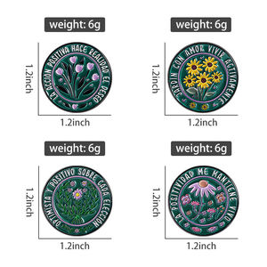 Interesante Citas de flores españolas Optimista Y Positivo Sobre Cada Elección Esmalte Pins Broche redondo divertido Insignia de solapa Joyería - Product Image 6