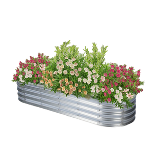 <span class=keywords><strong>Jardinera</strong></span> Elevada de Acero Galvanizado para Jardín, Diseño Moderno, Forma Ovalada, Modelo TOPSTAR TS6308S, <span class=keywords><strong>Jardinera</strong></span> de Piso para Exteriores - Product Image 1