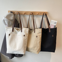Sac fourre-tout vintage en toile délavée 38x12x39cm 400g, porté épaule ou à la main, avec fermeture magnétique, 4 couleurs, vente en gros OEM