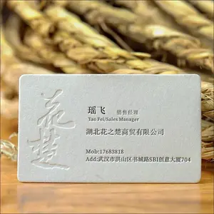 Impresión personalizada de lujo en relieve, papel de algodón de 500gsm, tarjeta de visita con nombre