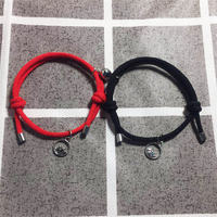 Bracelet attrayant magnétique de couples une paire de vœux simples vœux étoile lune souriant copines hommes et femmes accessoires corde