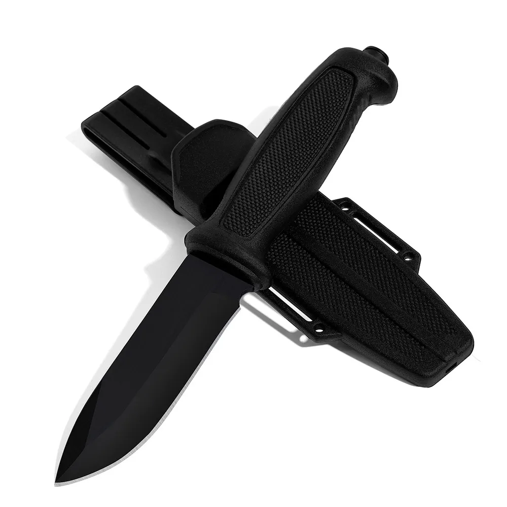 Outdoor EDC Duty Knife Stainless Steel Survival Jungle Fixed Blade Knife with Kydex Sheath for Camping Hunting Adventure