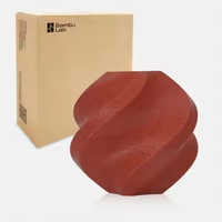 Filamen Printer 3D PLA Tekstur Marmer Asli Bambu 175mm RFID Bambu Lab Seri X1/P1/A1 1KG (22lbs) Putih Marmer 13103