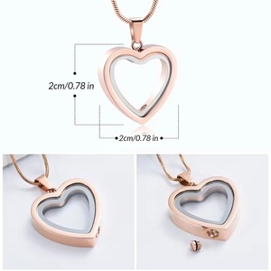 Liontin Kalung Berbentuk Hati Transparan dari Baja Anti Karat untuk Abu Hewan Peliharaan, Dapat Dibuka, Isi Abu, Perhiasan Kenangan, Aksesoris Fashion - Product Image 5
