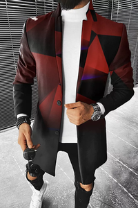 Vendita Calda Cappotto Lungo da Uomo Autunno Inverno, Spesso, Lunghezza Media, Monopetto, <span class=keywords><strong>Trench</strong></span> con Motivo Stampato - Product Image 3