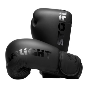 Gants de boxe noirs 14 onces pour hommes et femmes, gants <span class=keywords><strong>d</strong></span>'entraînement de boxe lourde, gants de Muay Thai - Product Image 1