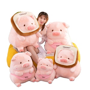 Stokta yumuşak kawaii sevimli plushie stuffed che hayvan domuz yastık dolması tost ekmeği Bellyband domuz peluş oyuncak - Product Image 1
