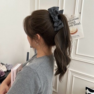 Nouvelles pinces à cheveux grises style ballet avec nœud, pinces banane et pinces à queue de cheval haute, accessoires mignons pour coiffure chignon - Product Image 3