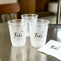 Gobelets en plastique Frost Flex de 16 oz et 12 oz, dorés, pour cadeaux de mariage, faveurs de demoiselles d'honneur, pour la nuit de noces, anniversaire de bébé, fête prénuptiale