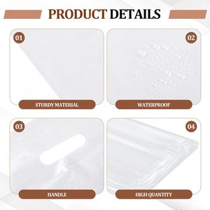 Sacs de courses en plastique transparent 20x24 pouces, épaisseur 2 mils, avec poignées, pour usage commercial en gros - Product Image 4