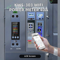 Compteur d'énergie intelligent KWS-303WF Smart Life WiFi, contrôle par application Tuya, 8-en-1, 85-290V, 40A, tension, courant, monophasé, KWS-303