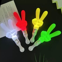 Bâtons lumineux LED en plastique à piles en forme de main avec geste de doigt pour usage intérieur adulte - Bâton de cheering créatif pour les fêtes