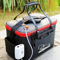 Seau de pêche pliable en EVA avec fermeture éclair pour activités de plein air, camping et randonnée - Sac portable pour poissons vivants de 30/35/40/45/50 cm d'épaisseur