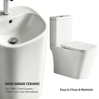 Ensemble WC et lavabo en céramique pour salle de bain, avec lavabo intégré, WC à compostage