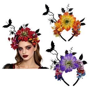 Diadema gótica oscura con diseño de murciélago y araña para Halloween, Día de Muertos, actuaciones escénicas, fiestas y disfraces. - Product Image 1
