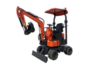 ¡Envío gratis! Mini máquina excavadora de ruedas con motor diésel EPA CE pistas de goma mini accesorio de excavadora de 1,2 toneladas - Product Image 2