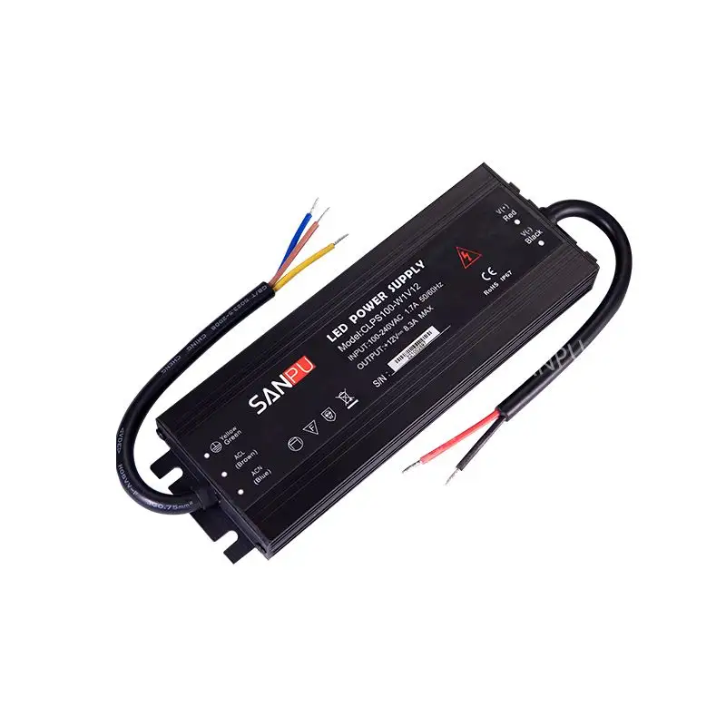 60W 12V power supply tahan air AC ke DC luar ruangan lampu lantai beralih pasokan tipis Ip67 tahan hujan LED Strip lampu Power Supply